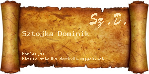 Sztojka Dominik névjegykártya